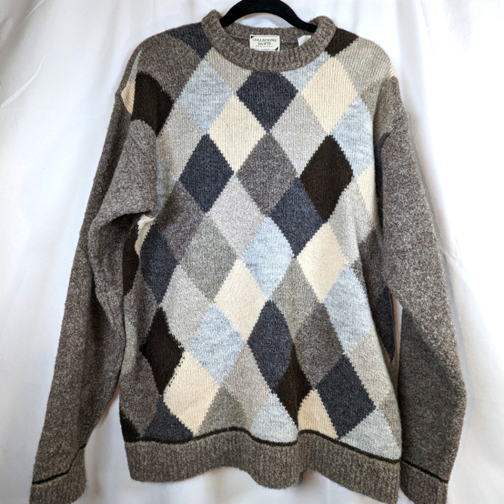 Collezione vintage argyle wool blend sweater